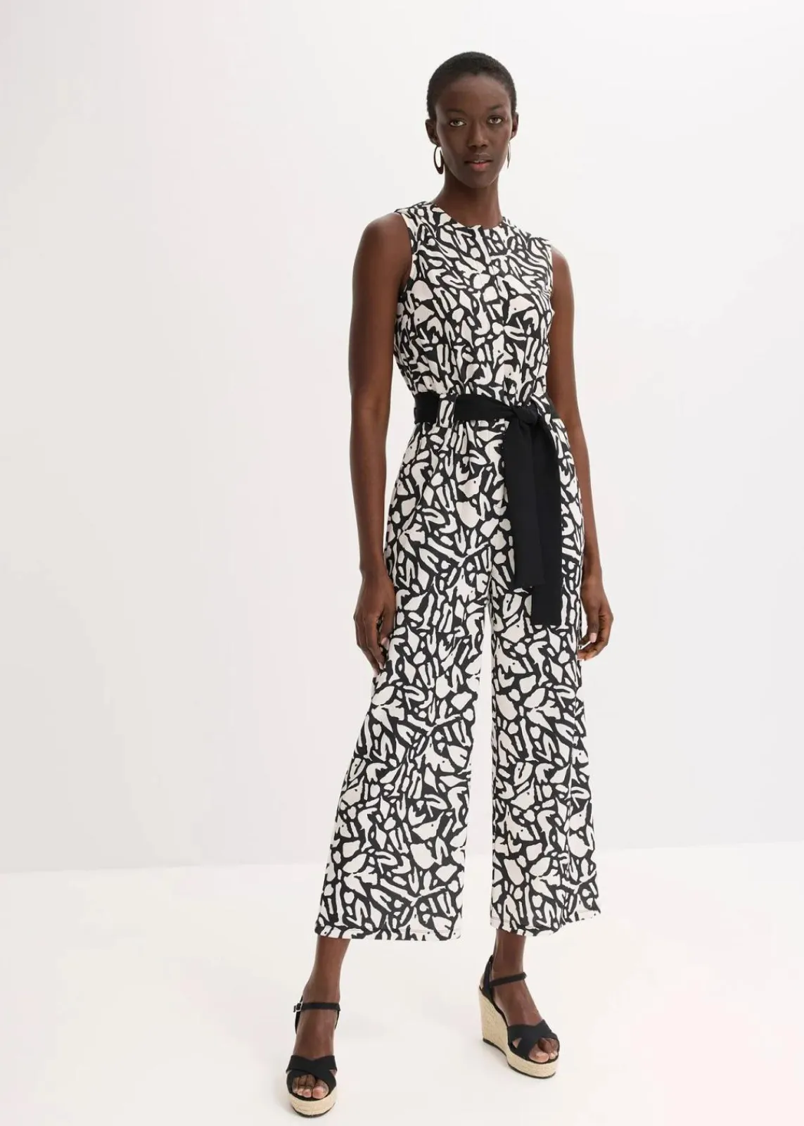 bonprix Bekleidung·Homewear|Jumpsuits^Jumpsuit schwarz/natur bedruckt