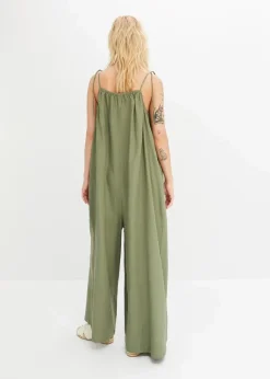 bonprix Nachhaltigere Materialien|Jumpsuits^Jumpsuit aus leichtem Leinen-Viskose-Mix oliv