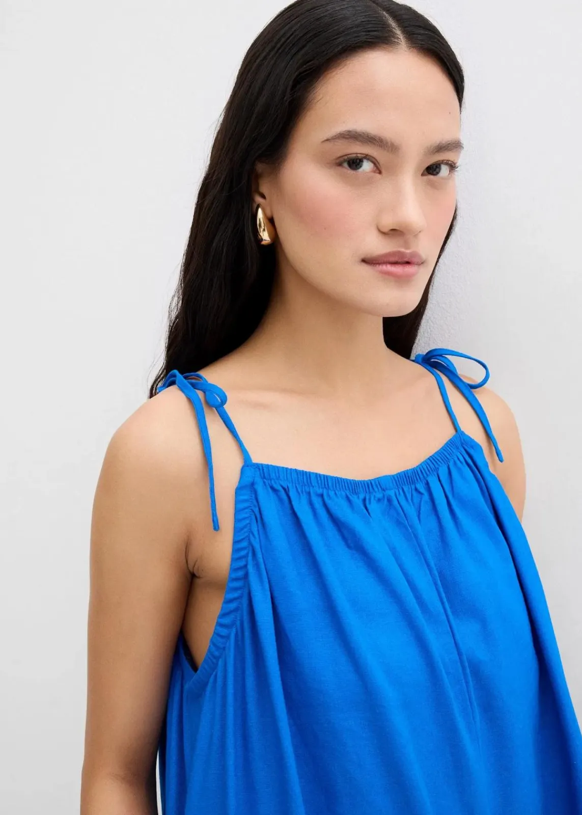 bonprix Bekleidung·Homewear|Jumpsuits^Jumpsuit aus leichtem Leinen-Viskose-Mix azurblau