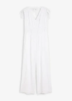 bonprix Bekleidung·Homewear|Jumpsuits^Jumpsuit aus strukturiertem Crêpe weiß