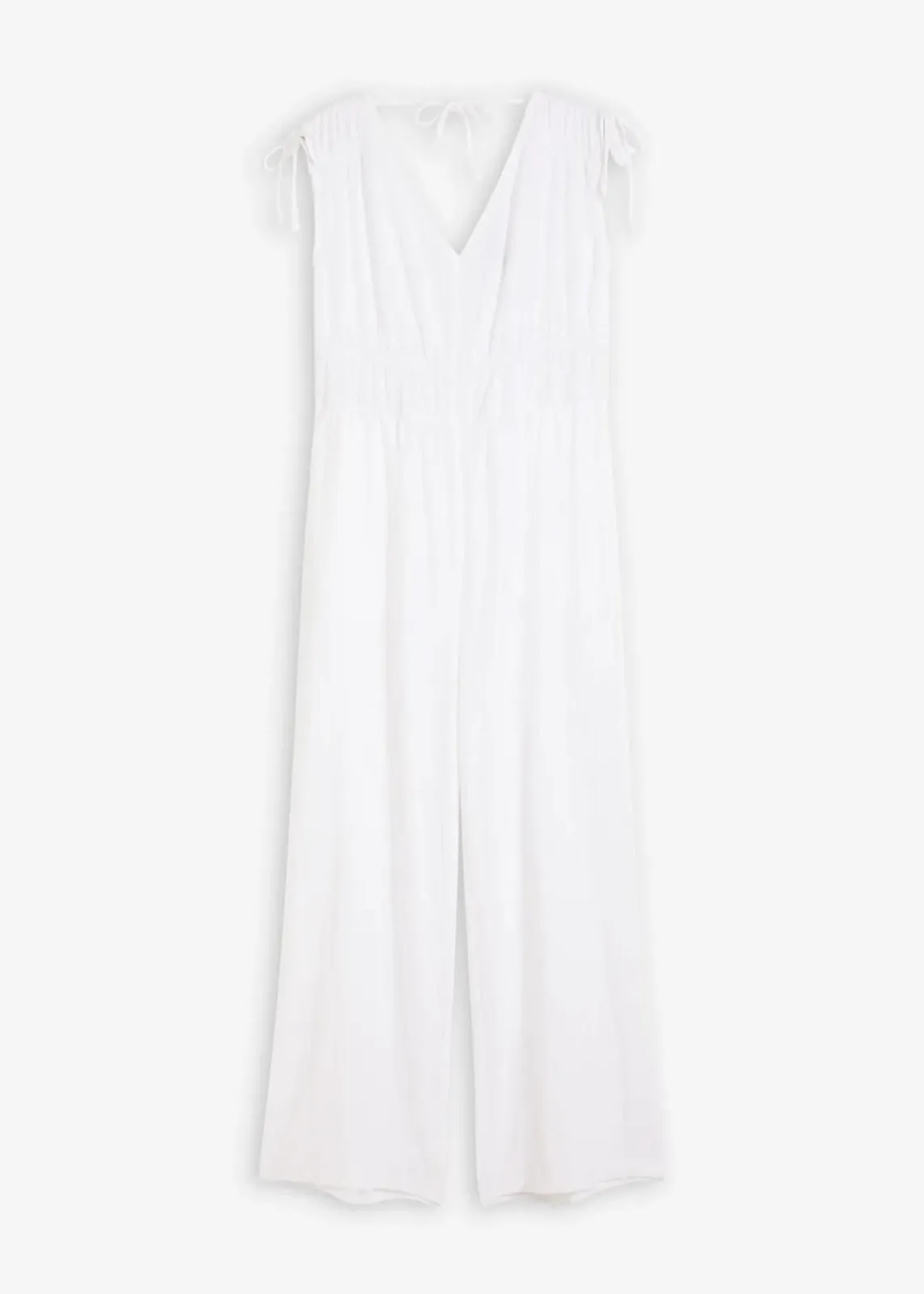 bonprix Bekleidung·Homewear|Jumpsuits^Jumpsuit aus strukturiertem Crêpe weiß
