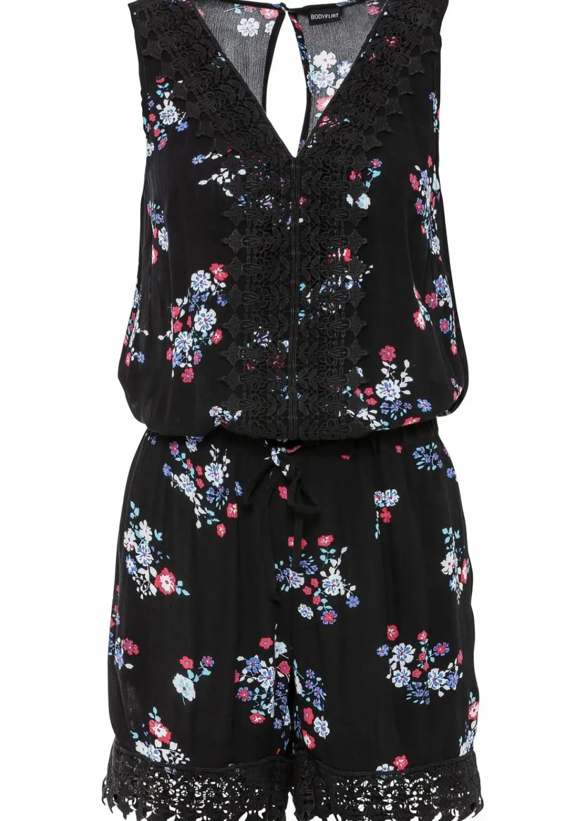 bonprix Bekleidung·Homewear|Jumpsuits^Jumpsuit aus Viskose schwarz geblümt