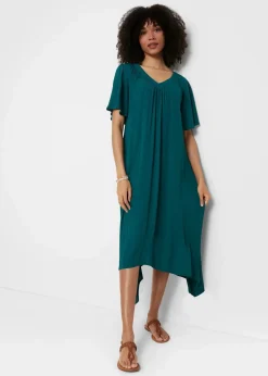 bonprix Bekleidung·Pullover & Strickjacken|Kleider^Kaftan-Kleid aus Kreppware petrol