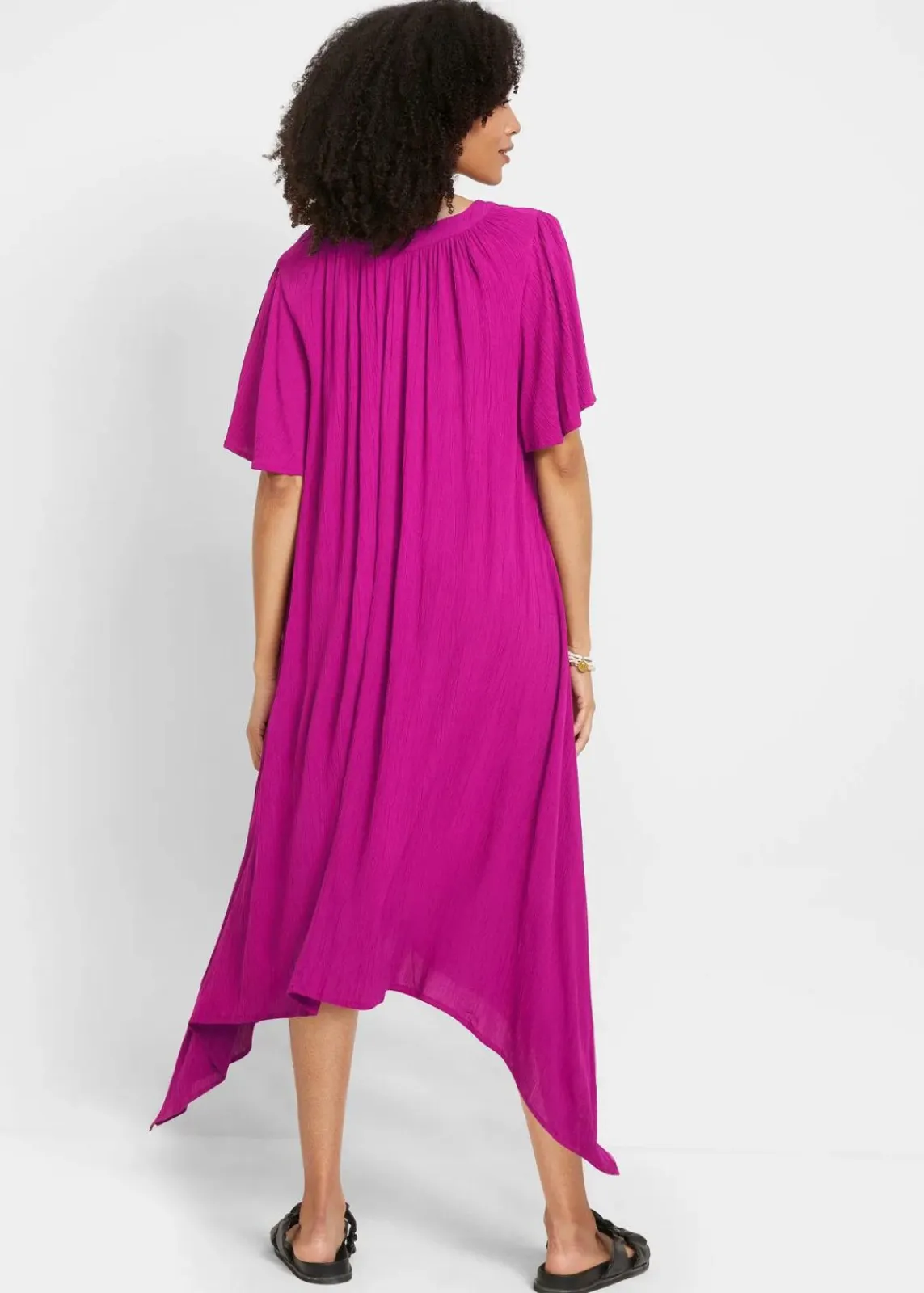 bonprix Kleider|Bekleidung·Pullover & Strickjacken^Kaftan-Kleid aus Kreppware violettorchidee