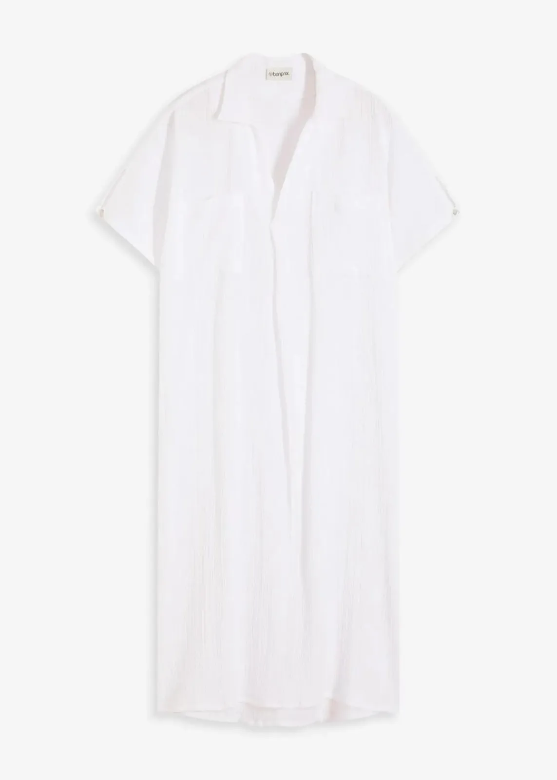 bonprix Kleider|Bekleidung·Pullover & Strickjacken^Kaftan-Kleid aus weichem Musselin weiß