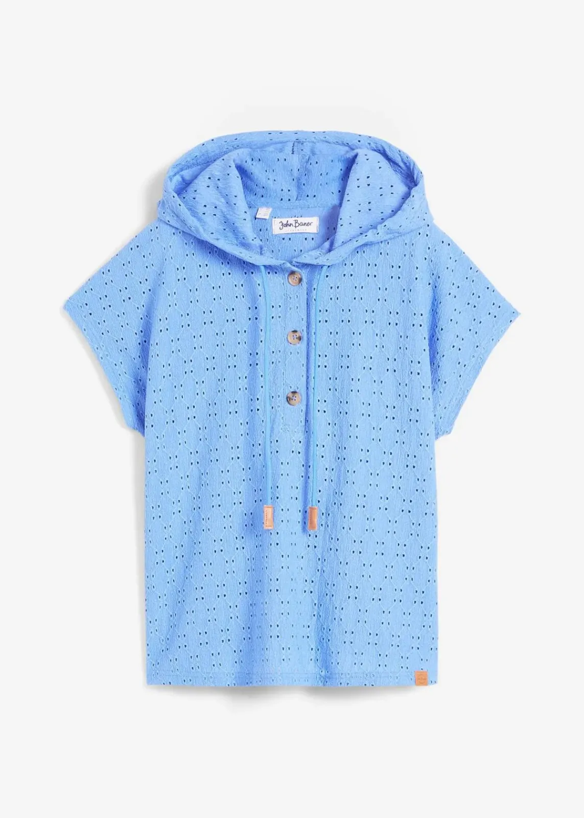 bonprix Shirts & Tops^Kapuzen-Henleyshirt mittelblau