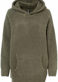 bonprix Bekleidung·Umstandsmode|Bekleidung·Jeans^Kapuzenpullover in Teddy-Fleece dunkeloliv