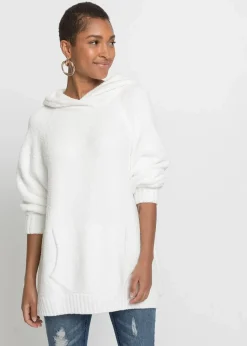 bonprix Bekleidung·Umstandsmode|Bekleidung·Jeans^Kapuzenpullover in Teddy-Fleece wollweiß