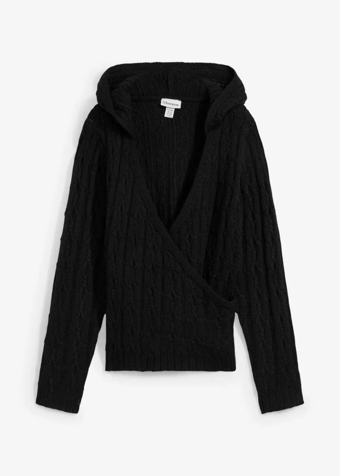 bonprix Bekleidung·Umstandsmode|Pullover & Strickjacken^Kapuzenpullover mit asymmetrischem Saum schwarz