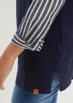 bonprix Bekleidung·Umstandsmode|Bekleidung·Jeans^Kapuzen-Pullunder, oversized dunkelblau meliert