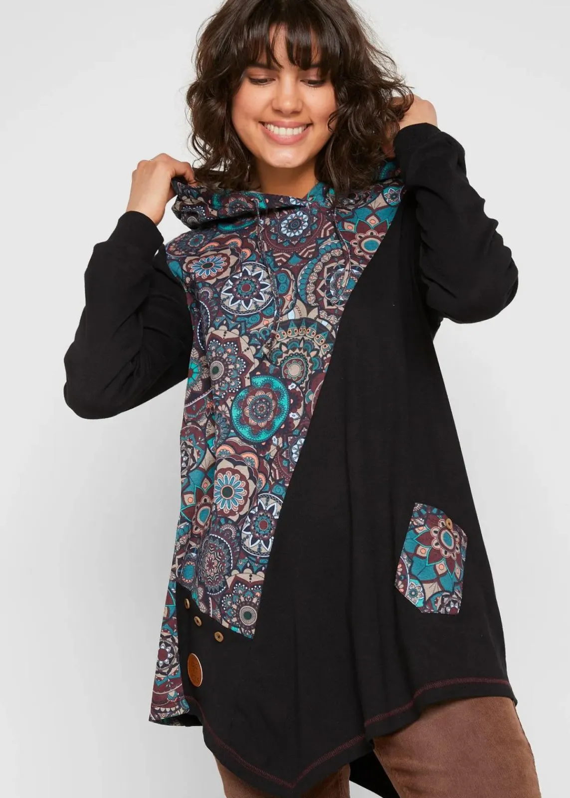 bonprix Shirts & Tops^Kapuzenshirt aus reiner Baumwolle schwarz sonstige
