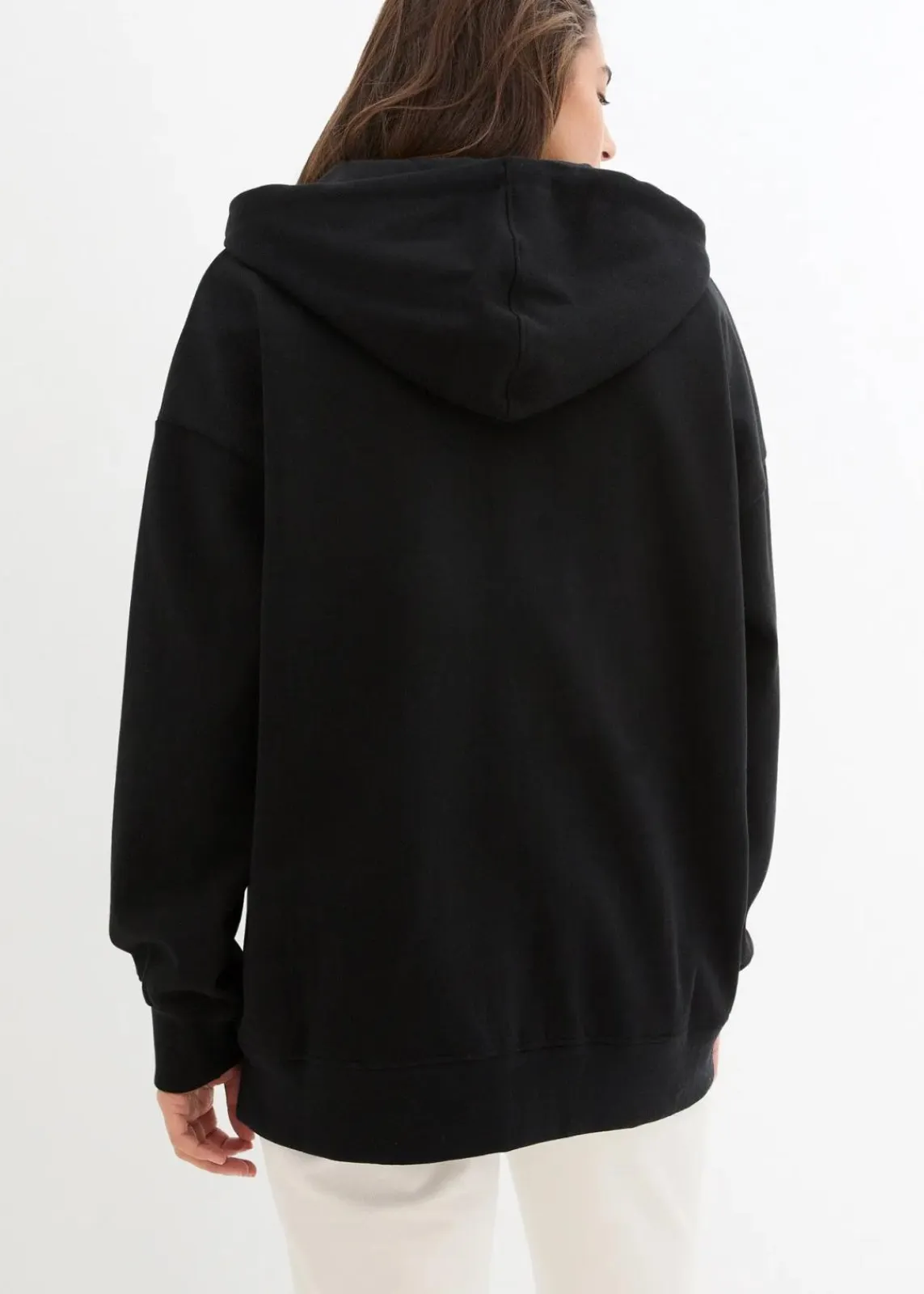 bonprix Sweat|Nachhaltigere Materialien^Kapuzen-Sweatjacke schwarz