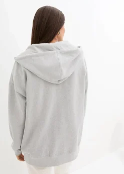 bonprix Sweat|Nachhaltigere Materialien^Kapuzen-Sweatjacke hellgrau meliert