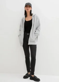bonprix Sweat|Nachhaltigere Materialien^Kapuzen-Sweatjacke hellgrau meliert