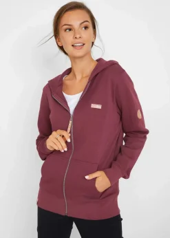 bonprix Sweat|Bekleidung·Blusen & Tuniken^Kapuzen-Sweatjacke aus reiner Baumwolle ahornrot
