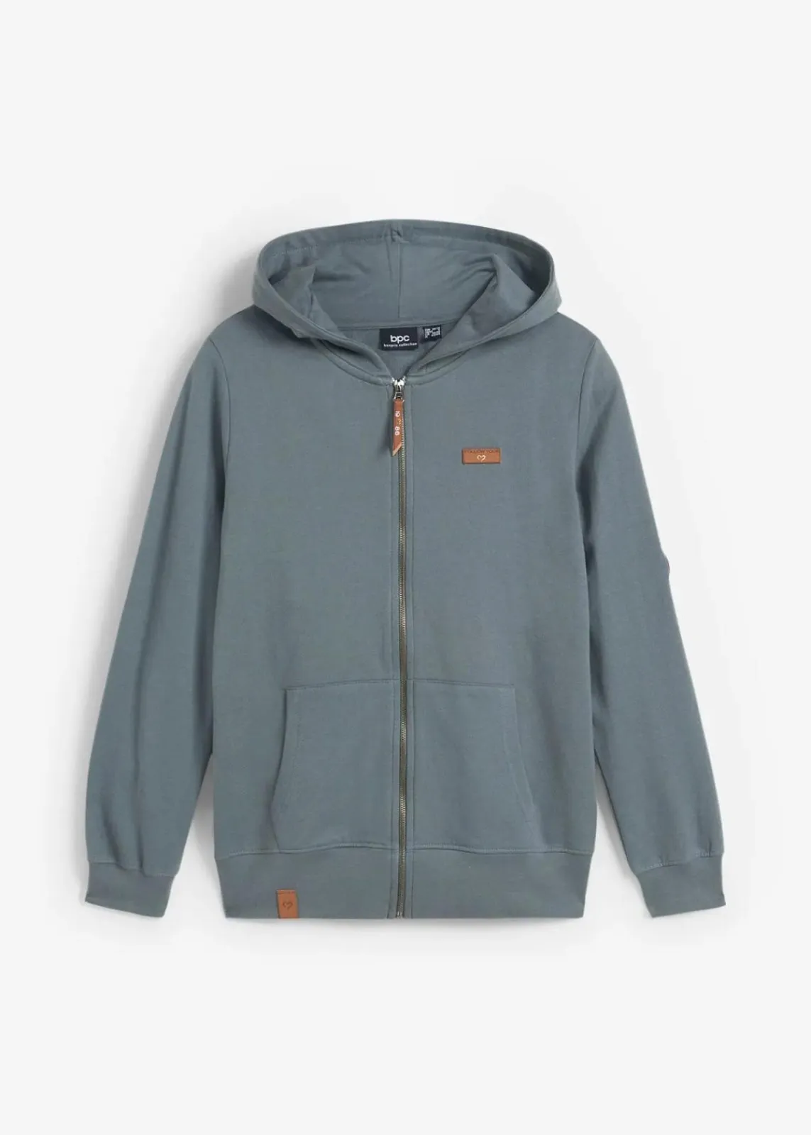 bonprix Sweat|Bekleidung·Blusen & Tuniken^Kapuzen-Sweatjacke aus reiner Baumwolle eukalyptusgrün