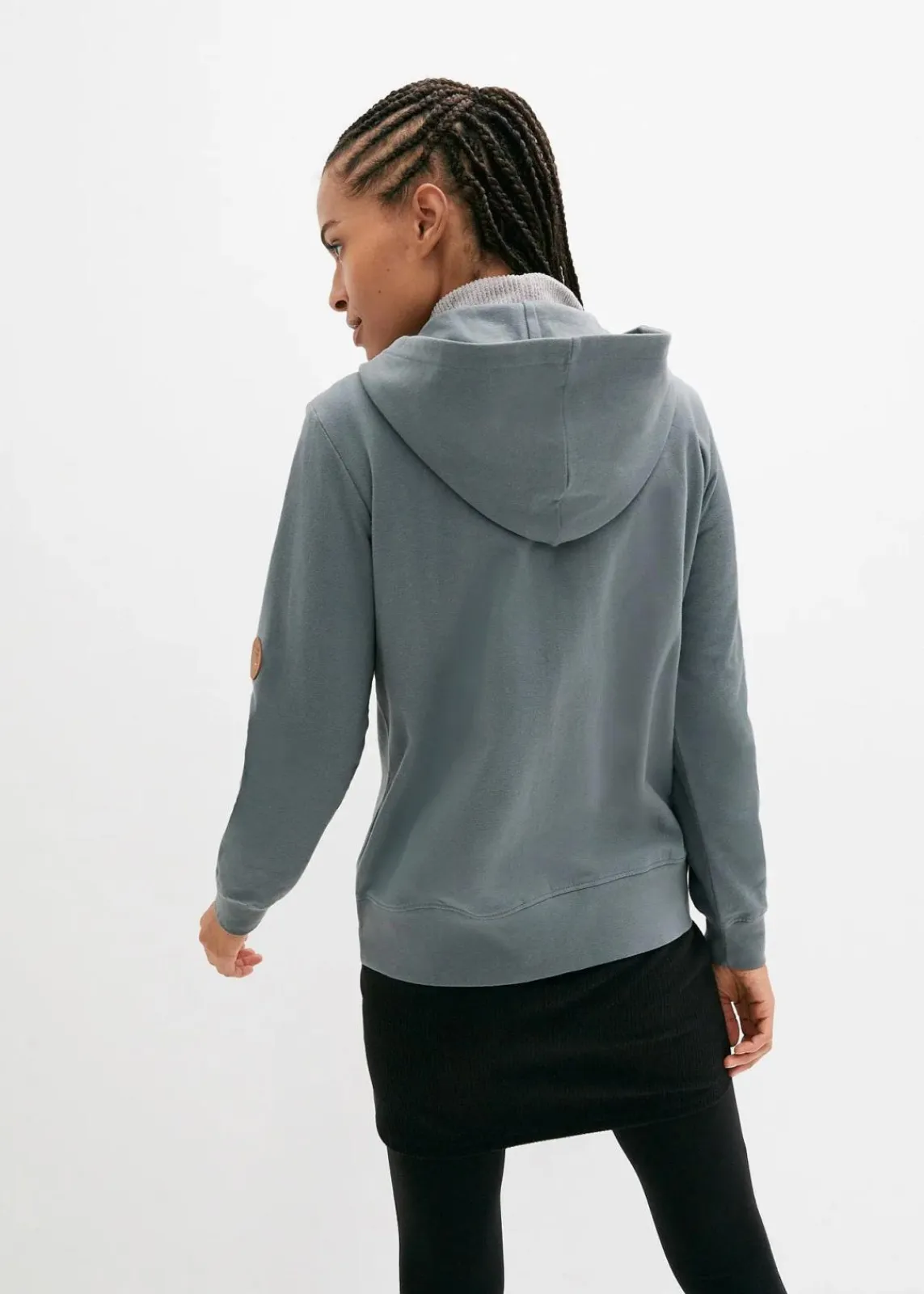 bonprix Sweat|Bekleidung·Blusen & Tuniken^Kapuzen-Sweatjacke aus reiner Baumwolle eukalyptusgrün
