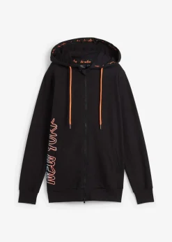 bonprix Bekleidung·Blusen & Tuniken|Sweat^Kapuzen-Sweatjacke aus reiner Baumwolle schwarz bedruckt
