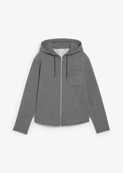bonprix Bekleidung·Blusen & Tuniken|Sweat^Kapuzen-Sweatjacke mit recyceltem Polyester grau meliert
