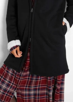 bonprix Bekleidung·Blusen & Tuniken|Sweat^Kapuzen-Sweatjacke mit Teddyfell schwarz