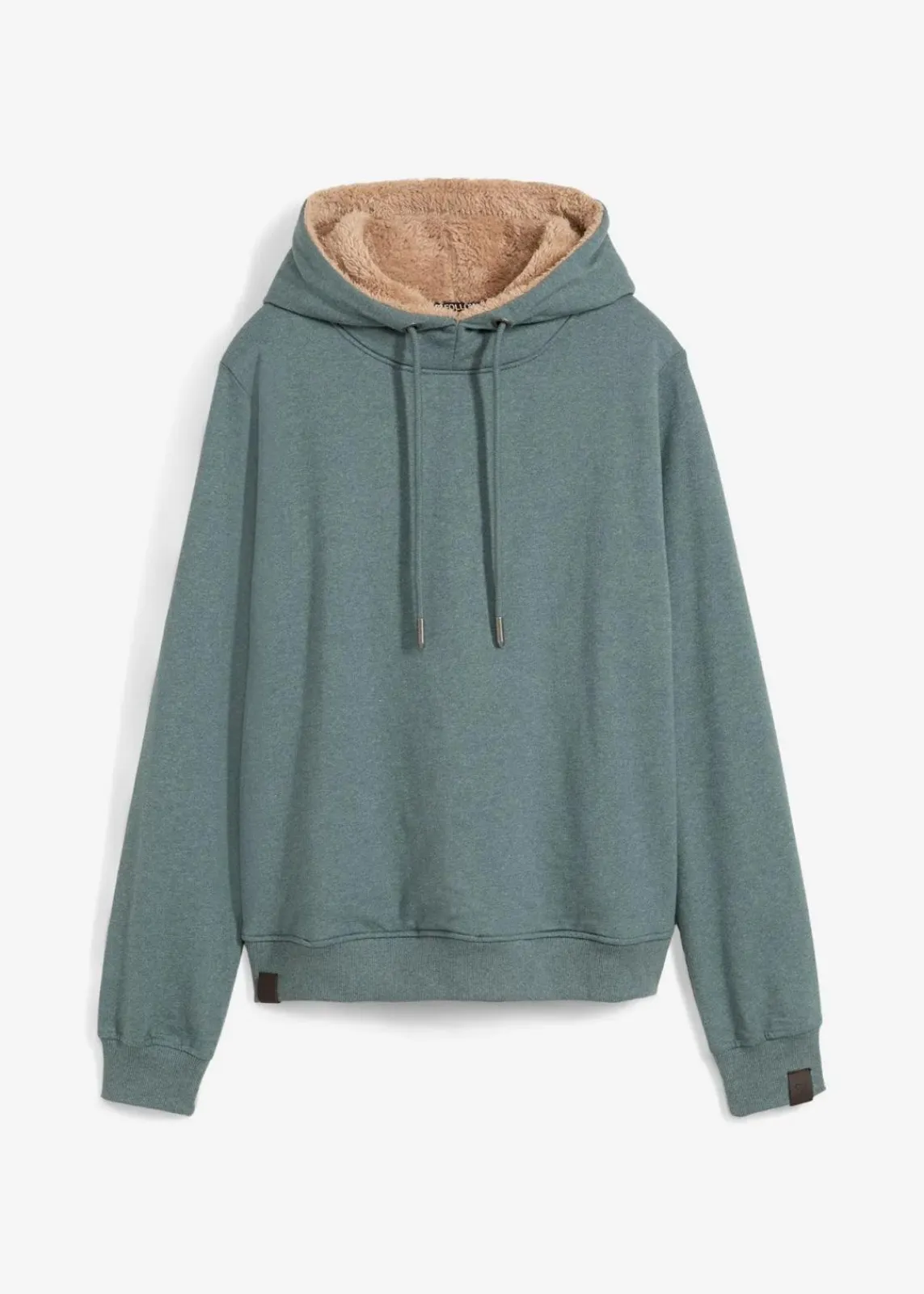 bonprix Bekleidung·Blusen & Tuniken|Nachhaltigere Materialien^Kapuzensweatshirt aus Baumwoll-Mix und Teddy-Futter eukalyptusgrün