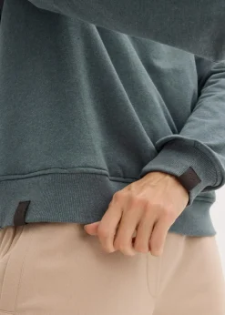 bonprix Bekleidung·Blusen & Tuniken|Nachhaltigere Materialien^Kapuzensweatshirt aus Baumwoll-Mix und Teddy-Futter eukalyptusgrün