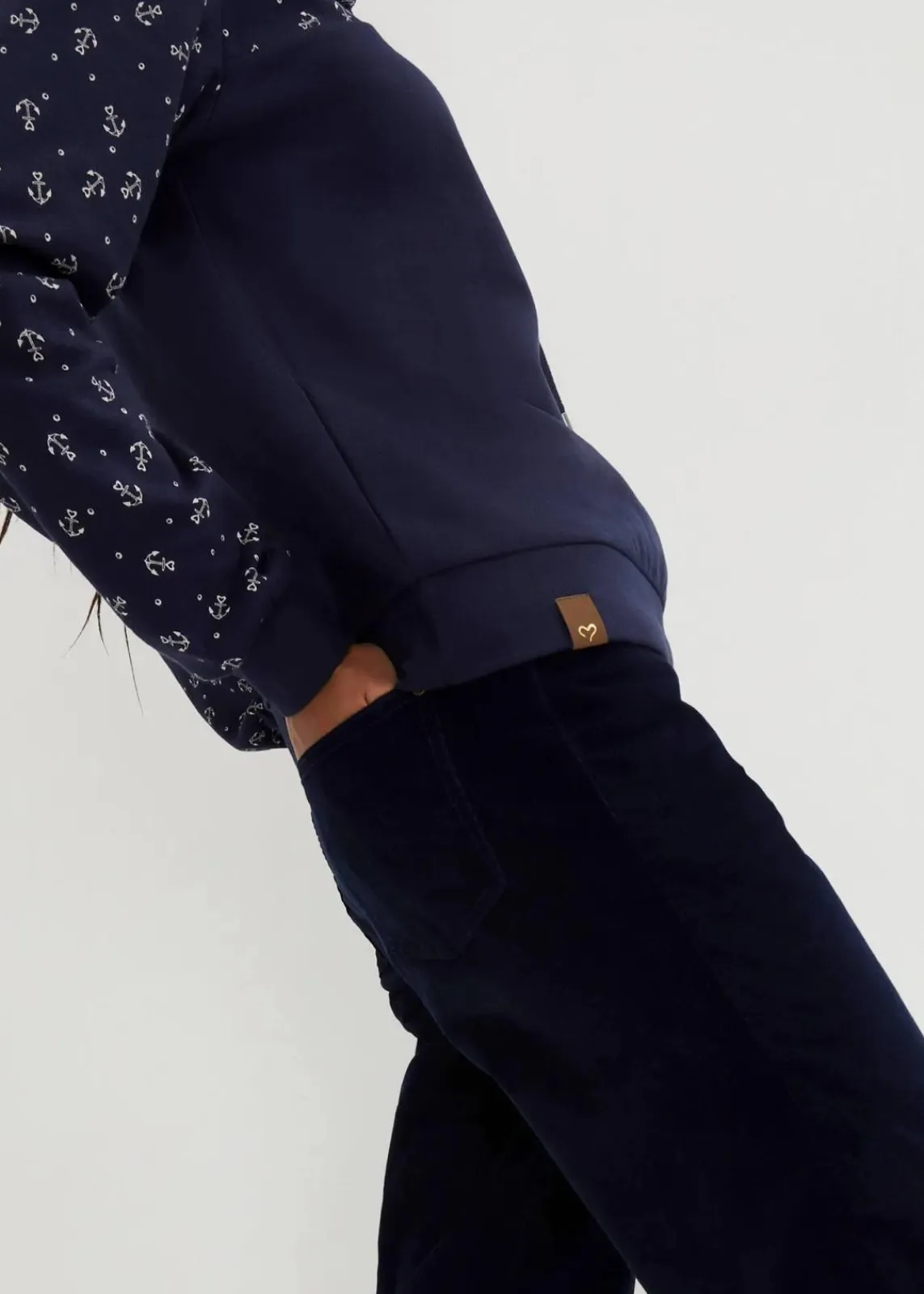 bonprix Nachhaltigere Materialien^Kapuzensweatshirt mit Reißverschluss aus reiner Baumwolle dunkelblau