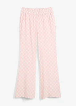 bonprix Nachhaltigere Materialien|Hosen^Karierte Marlenehose aus fließender Viskose rosenquarz/wollweiß kariert
