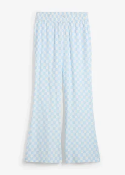 bonprix Nachhaltigere Materialien|Hosen^Karierte Marlenehose aus fließender Viskose eisblau/wollweiß kariert