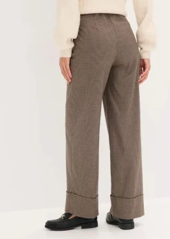 bonprix Bekleidung·Kleider|Hosen^Karierte Schlupfhose taupe/dunkelbraun kariert