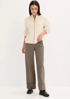 bonprix Bekleidung·Kleider|Hosen^Karierte Schlupfhose taupe/dunkelbraun kariert