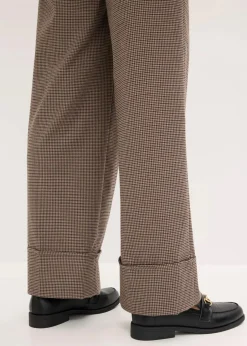 bonprix Bekleidung·Kleider|Hosen^Karierte Schlupfhose taupe/dunkelbraun kariert