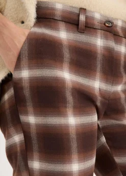 bonprix Bekleidung·Kleider|Hosen^Karohose mit Umschlag dunkelbraun/hellbraun/mittelbraun/elfenbein kariert