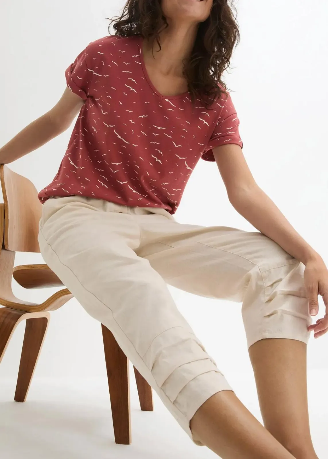 bonprix Bekleidung·Kleider|Hosen^Karottenhose aus Leinen-Baumwollmischung kieselbeige