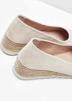 bonprix Pumps^Keilpumps in Bastoptik beige