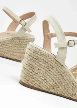 bonprix Pumps^Keilpumps in Häkel-Optik beige