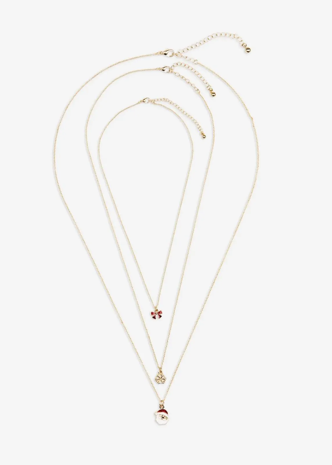 bonprix Schmuck|Schuhe & Accessoires In Spezialgrößen·Schmuck^Kettenset (3-tlg.Set) goldfarben/weiß/rot