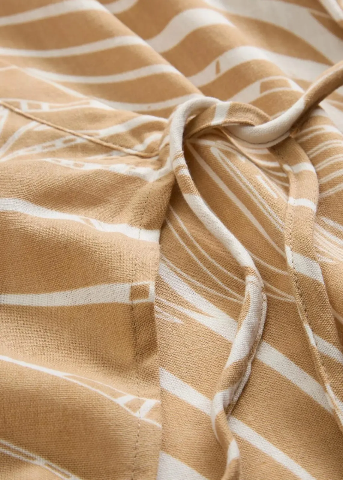 bonprix Blusen & Tuniken|Bekleidung·Jacken & Mäntel^Kimono-Bluse in Leinenoptik wollweiß/new beige bedruckt
