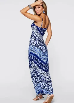 bonprix Kleider^Kleid blau / weiss bedruckt