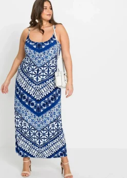 bonprix Kleider^Kleid blau / weiss bedruckt