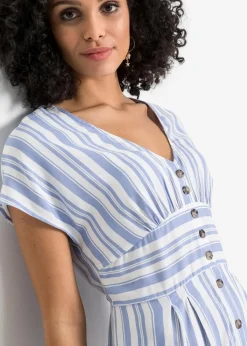 bonprix Nachhaltigere Materialien|Kleider^Kleid hellblau/weiß gestreift