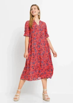 bonprix Nachhaltigere Materialien|Kleider^Kleid rot paisley