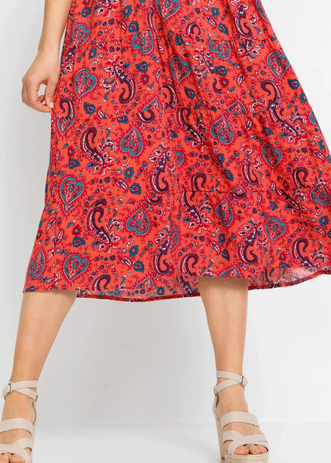 bonprix Nachhaltigere Materialien|Kleider^Kleid rot paisley