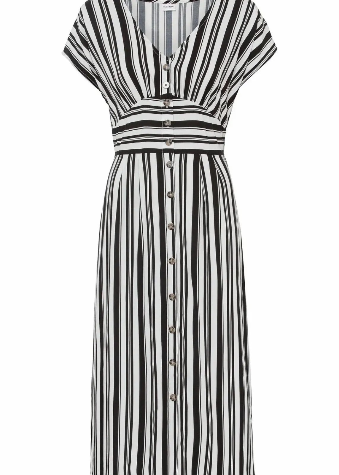 bonprix Nachhaltigere Materialien|Kleider^Kleid schwarz/weiß gestreift