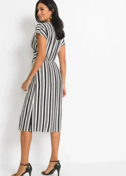 bonprix Nachhaltigere Materialien|Kleider^Kleid schwarz/weiß gestreift