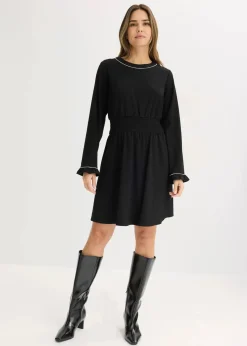 bonprix Bekleidung·Pullover & Strickjacken|Kleider^Kleid schwarz/wollweiß