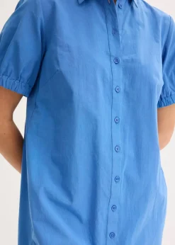 bonprix Bekleidung·Pullover & Strickjacken|Kleider^Kleid aus Baumwoll- Popeline mittelblau