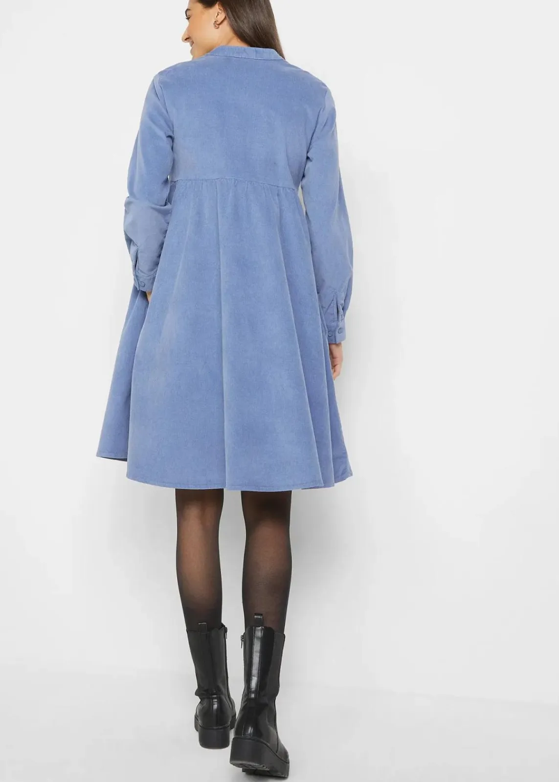 bonprix Bekleidung·Pullover & Strickjacken|Kleider^Kleid aus Baumwollcord mattblau