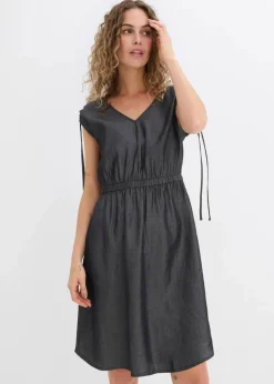 bonprix Kleider|Bekleidung·Pullover & Strickjacken^Kleid aus glattem Lyocell schwarz denim