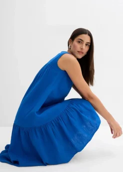 bonprix Bekleidung·Pullover & Strickjacken|Kleider^Kleid aus luftigem Musselin arktikblau
